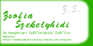 zsofia szekelyhidi business card